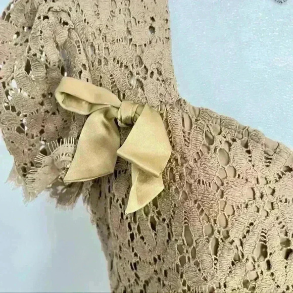 Betsey Johnson Vintage Black Label Crotchet & Satin Wrap Blouse - Picture 4 of 5